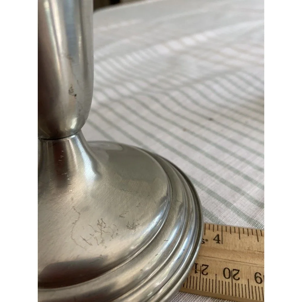 Pair of Reed & Barton Pewter Classically Designed Candlestick Holders P214 - Picture 8 of 10